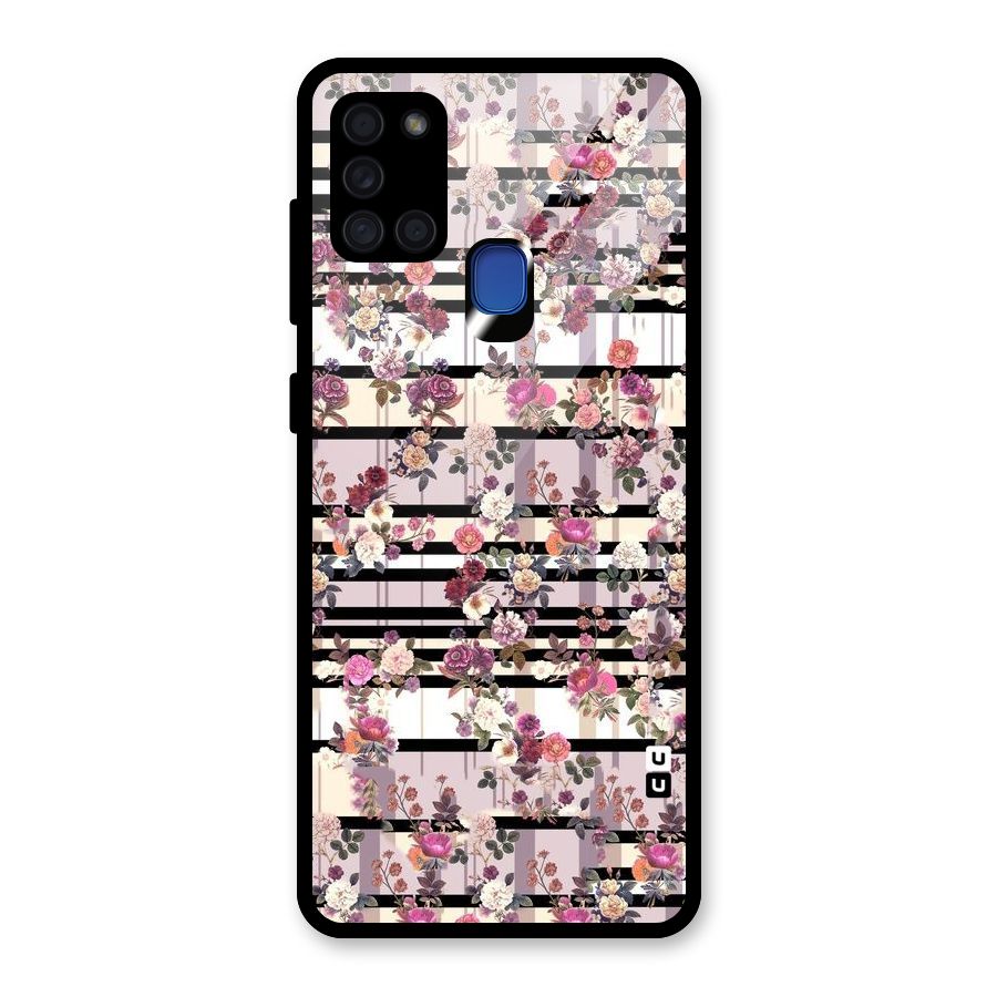 Beauty In Floral Glass Back Case for Galaxy A21s