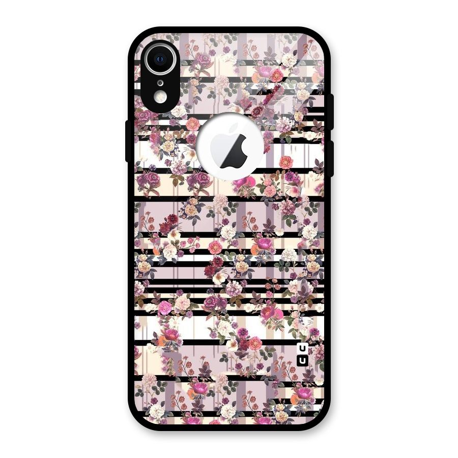Beauty In Floral Glass Back Case for iPhone XR Logo Cut