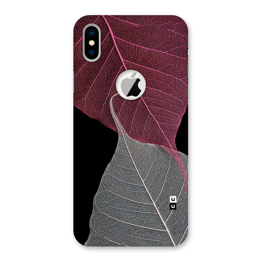 Beauty Leaf Back Case for iPhone XS Logo Cut