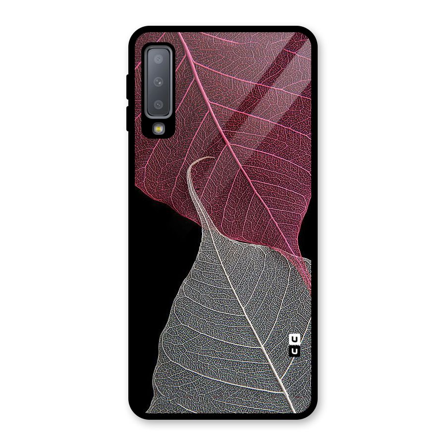 Beauty Leaf Glass Back Case for Galaxy A7 (2018)