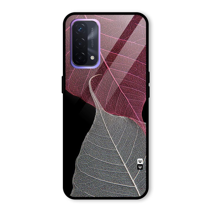 Beauty Leaf Glass Back Case for Oppo A74 5G
