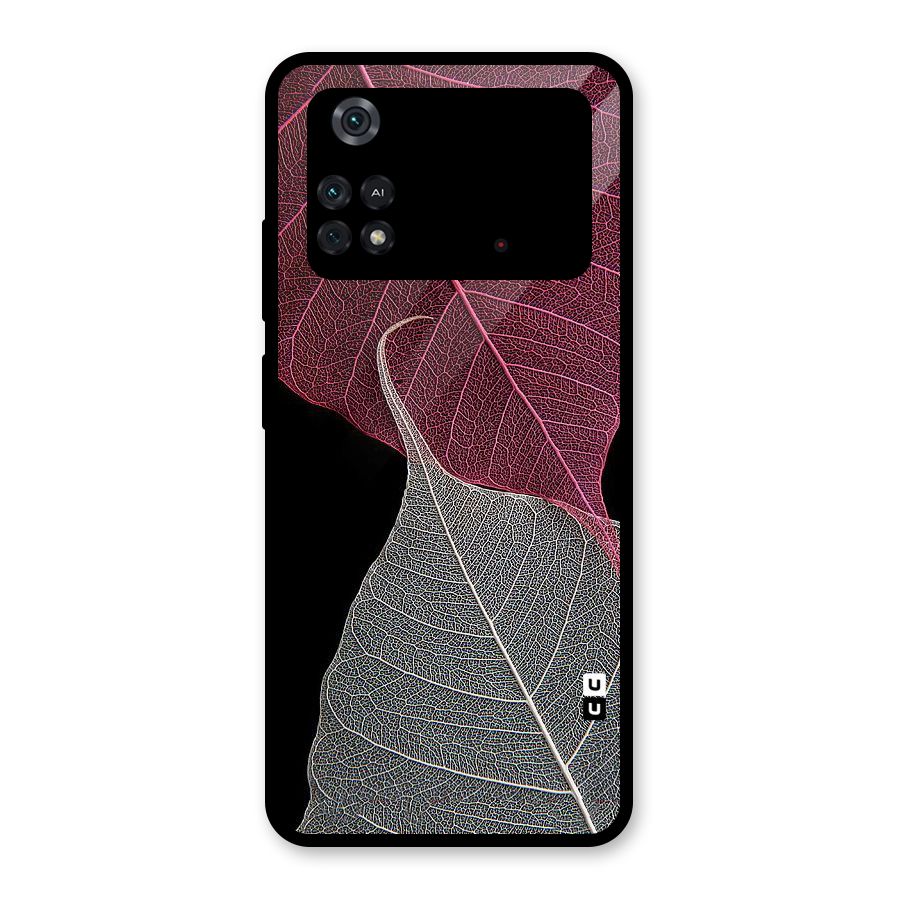 Beauty Leaf Glass Back Case for Poco M4 Pro 4G