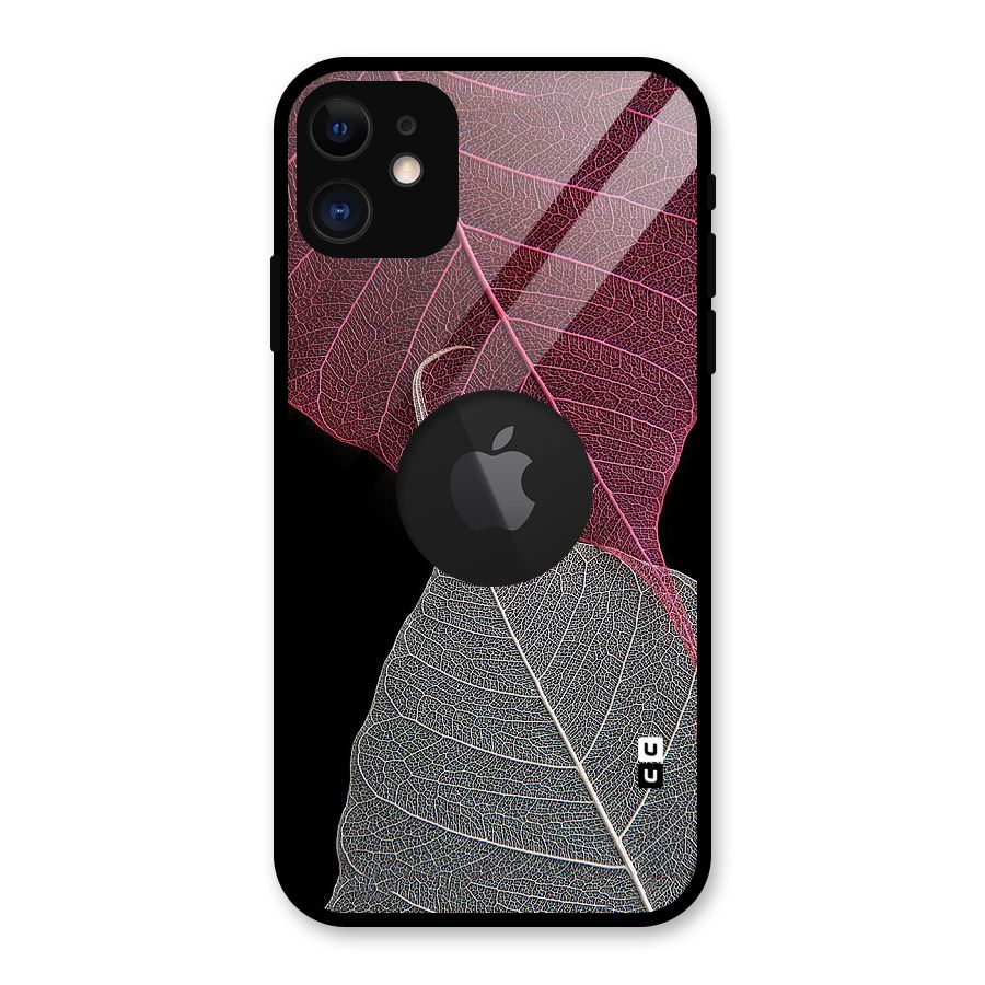 Beauty Leaf Glass Back Case for iPhone 11 Logo Cut