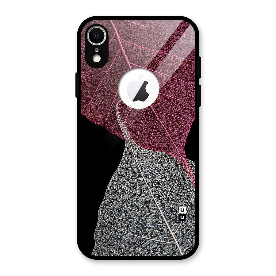 Beauty Leaf Glass Back Case for iPhone XR Logo Cut