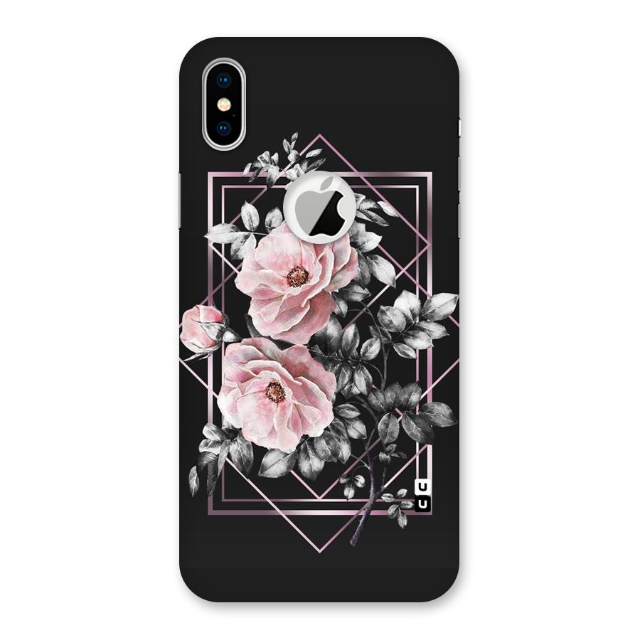 Beguilling Pink Floral Back Case for iPhone X Logo Cut