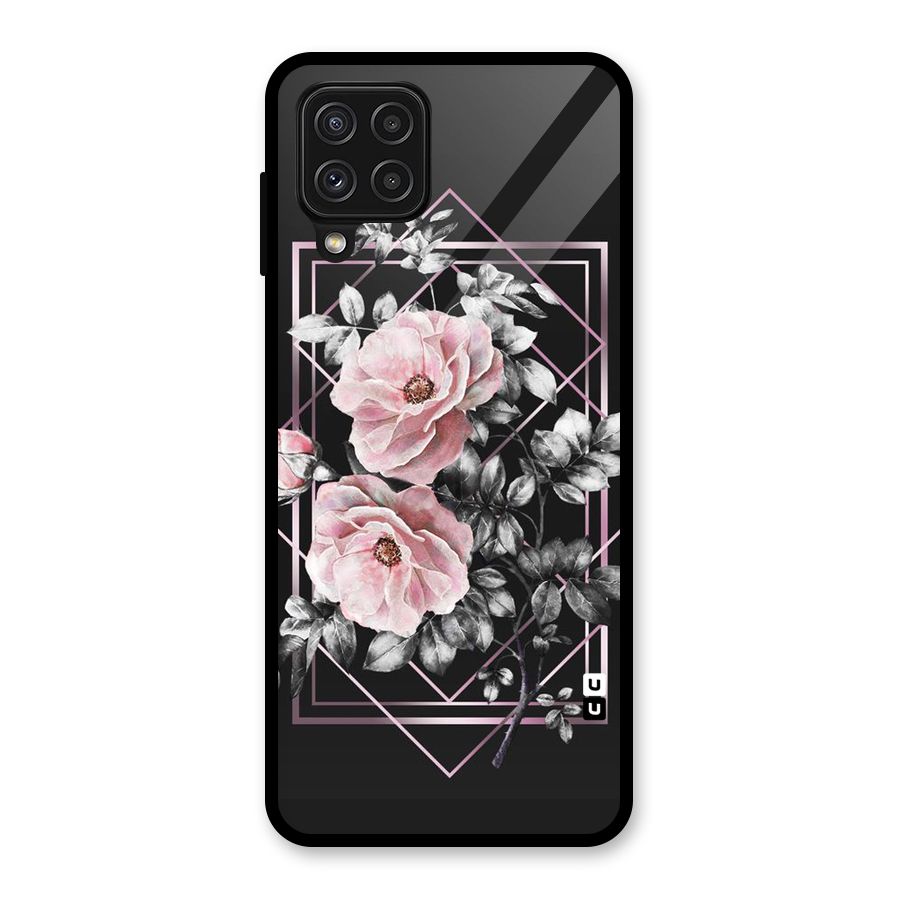 Beguilling Pink Floral Glass Back Case for Galaxy A22 4G