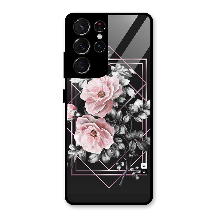 Beguilling Pink Floral Glass Back Case for Galaxy S21 Ultra 5G