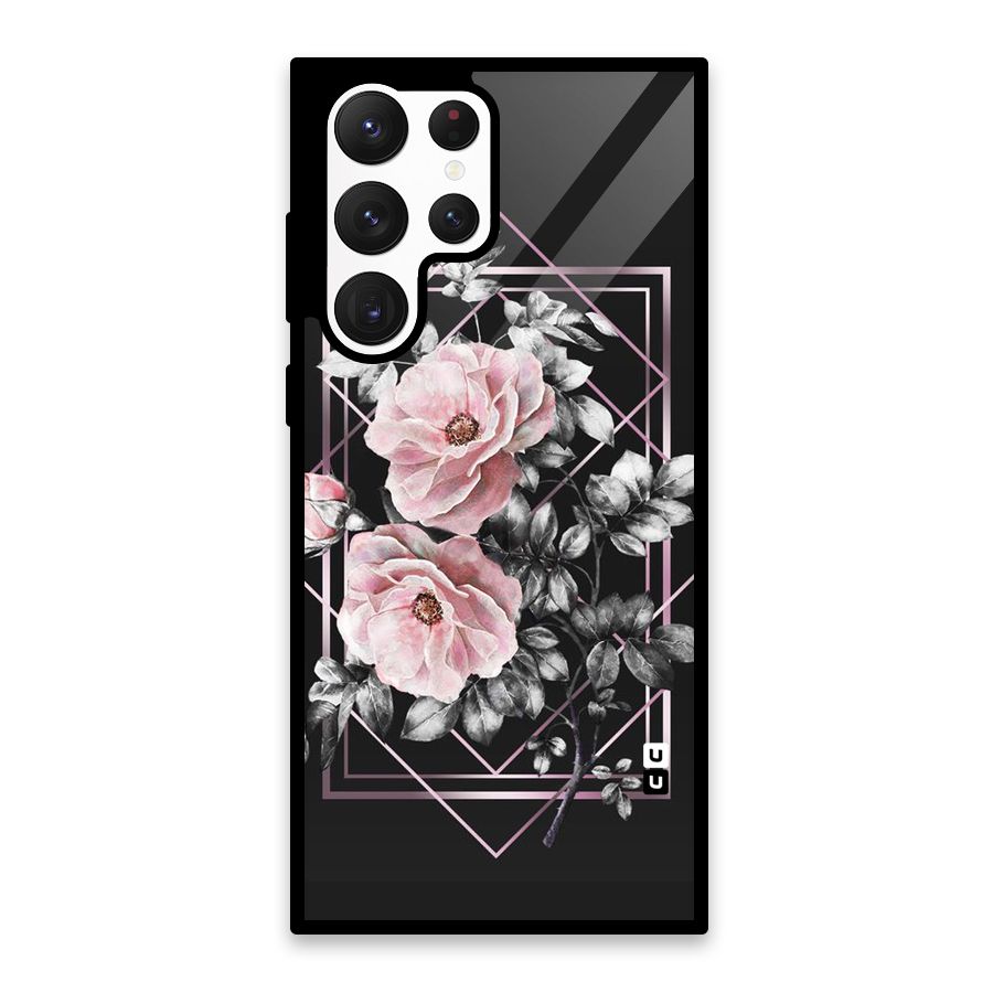 Beguilling Pink Floral Glass Back Case for Galaxy S22 Ultra 5G