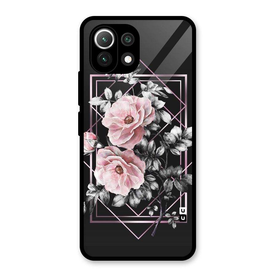 Beguilling Pink Floral Glass Back Case for Mi 11 Lite NE 5G