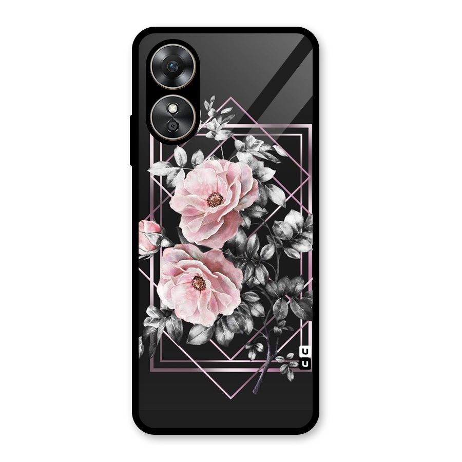 Beguilling Pink Floral Glass Back Case for Oppo A17