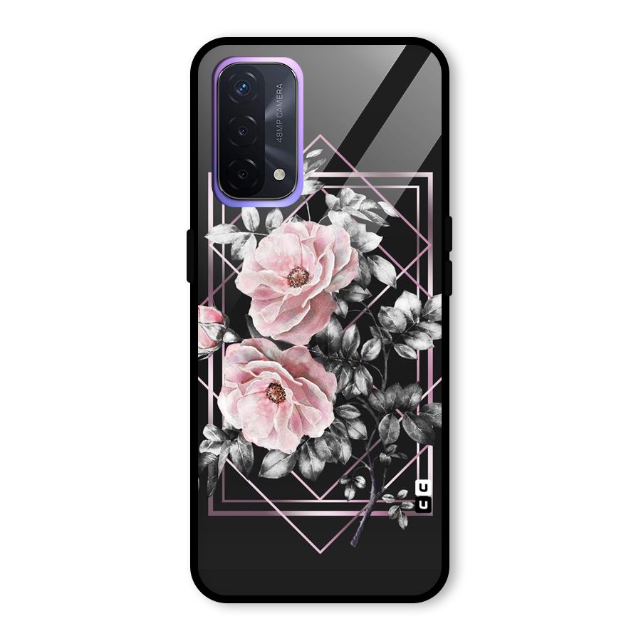 Beguilling Pink Floral Glass Back Case for Oppo A74 5G