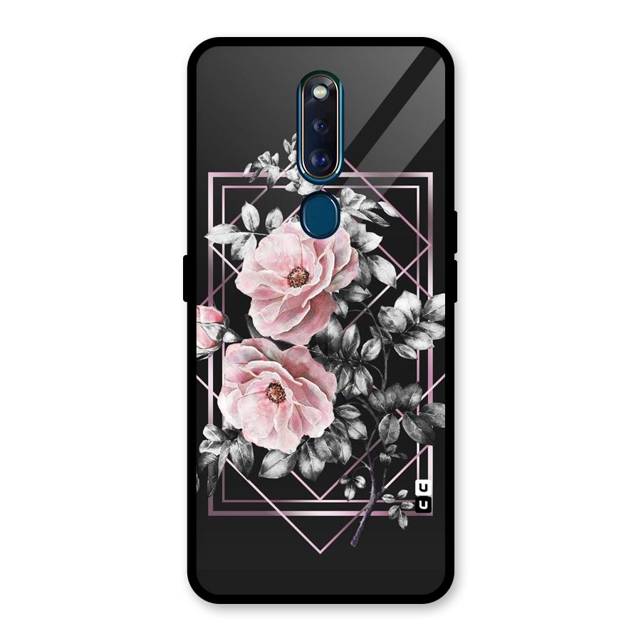 Beguilling Pink Floral Glass Back Case for Oppo F11 Pro