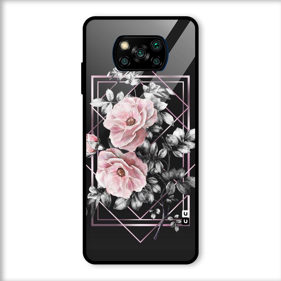 Beguilling Pink Floral Glass Back Case for Poco X3