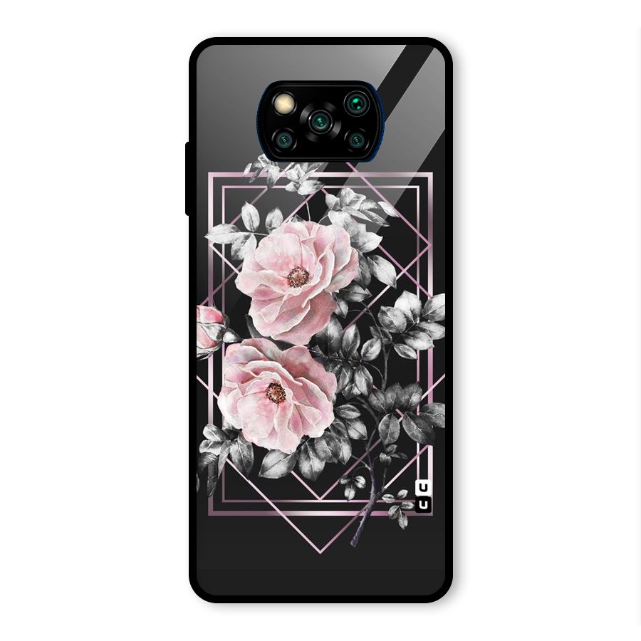 Beguilling Pink Floral Glass Back Case for Poco X3 Pro