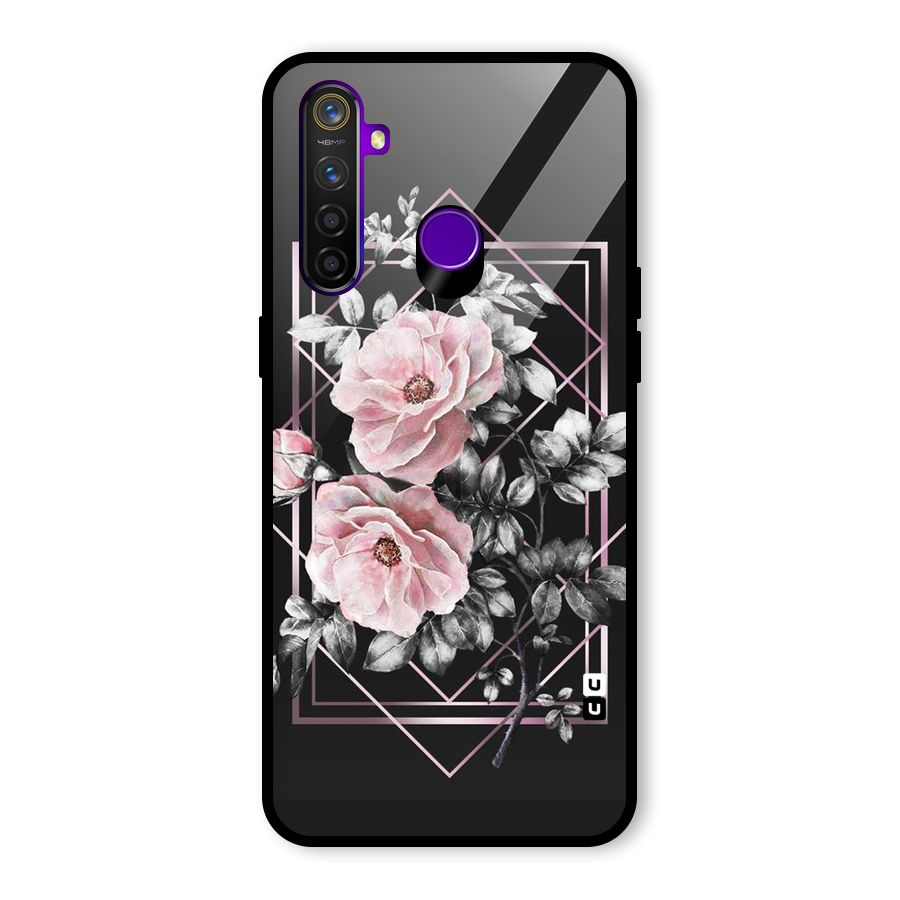 Beguilling Pink Floral Glass Back Case for Realme 5 Pro
