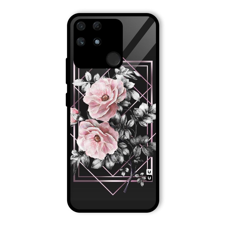 Beguilling Pink Floral Glass Back Case for Realme Narzo 50A