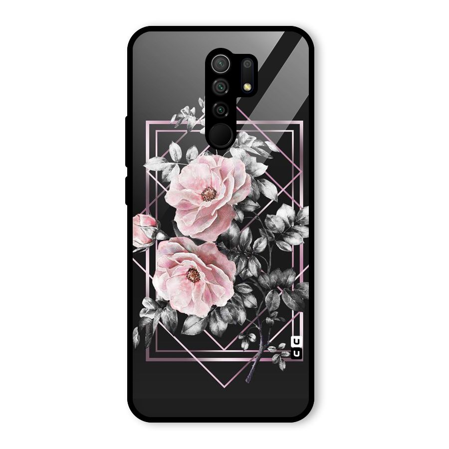 Beguilling Pink Floral Glass Back Case for Redmi 9 Prime