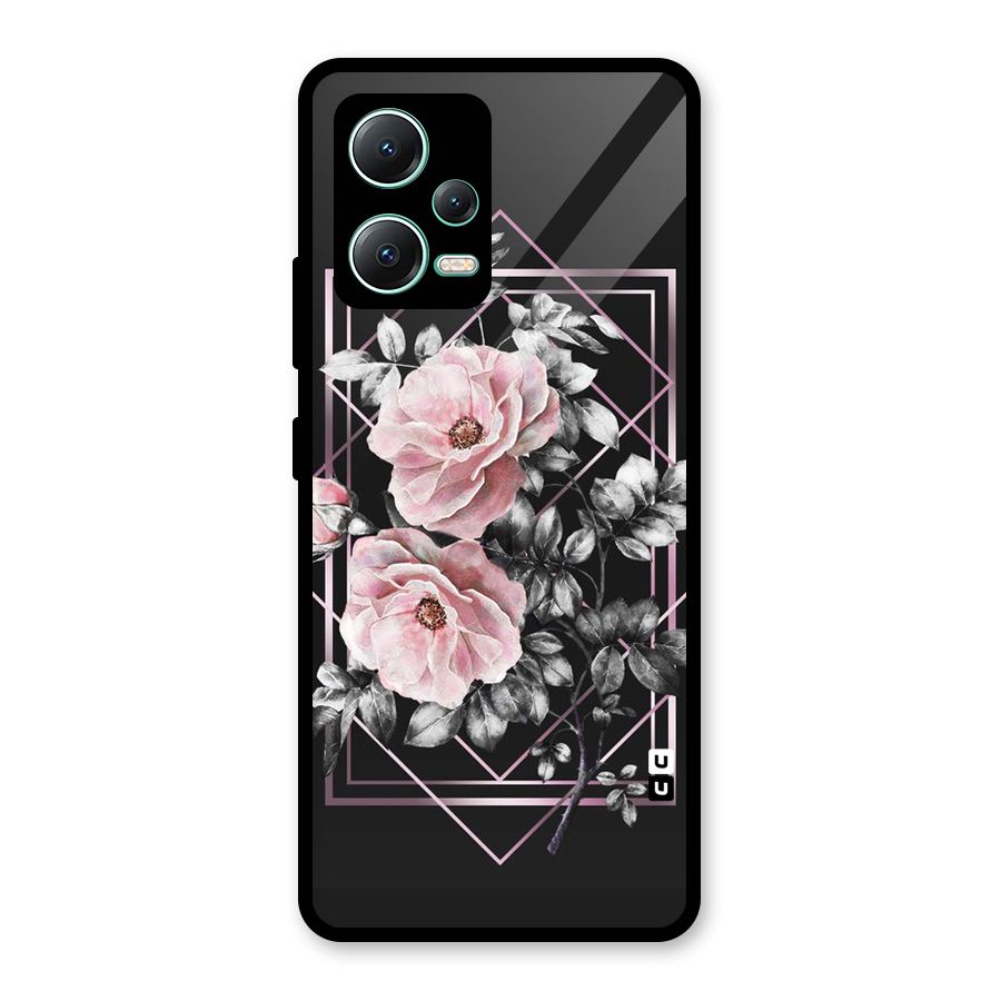 Beguilling Pink Floral Glass Back Case for Redmi Note 12 5G