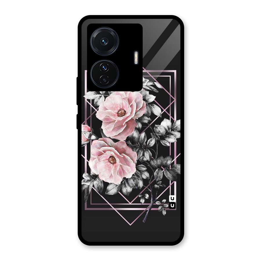 Beguilling Pink Floral Glass Back Case for Vivo T1 Pro