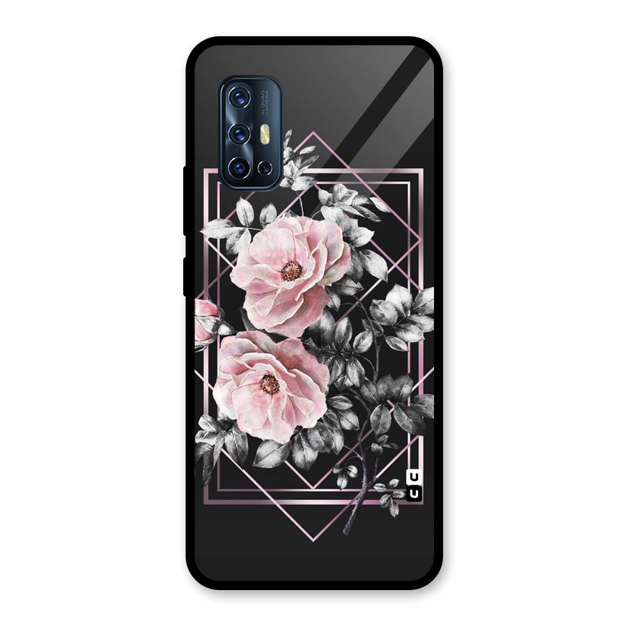 Beguilling Pink Floral Glass Back Case for Vivo V17