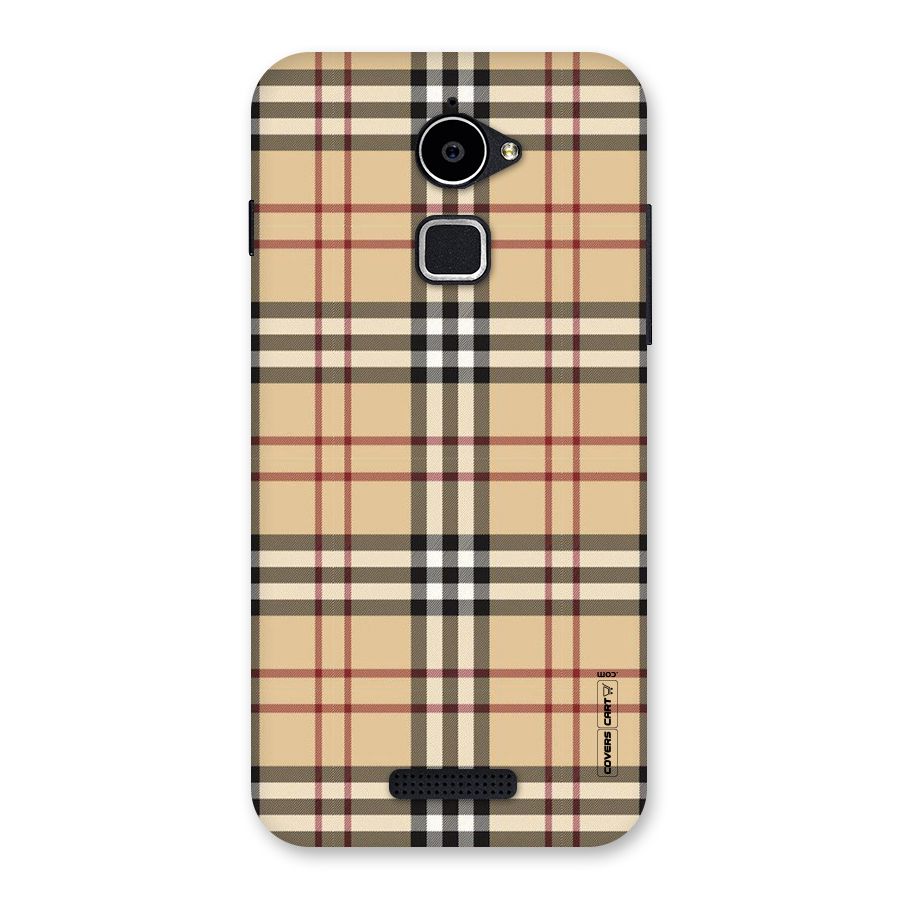 Beige Check Back Case for Coolpad Note 3 Lite