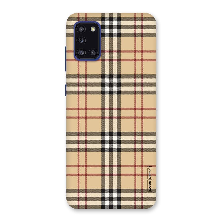 Beige Check Back Case for Galaxy A31