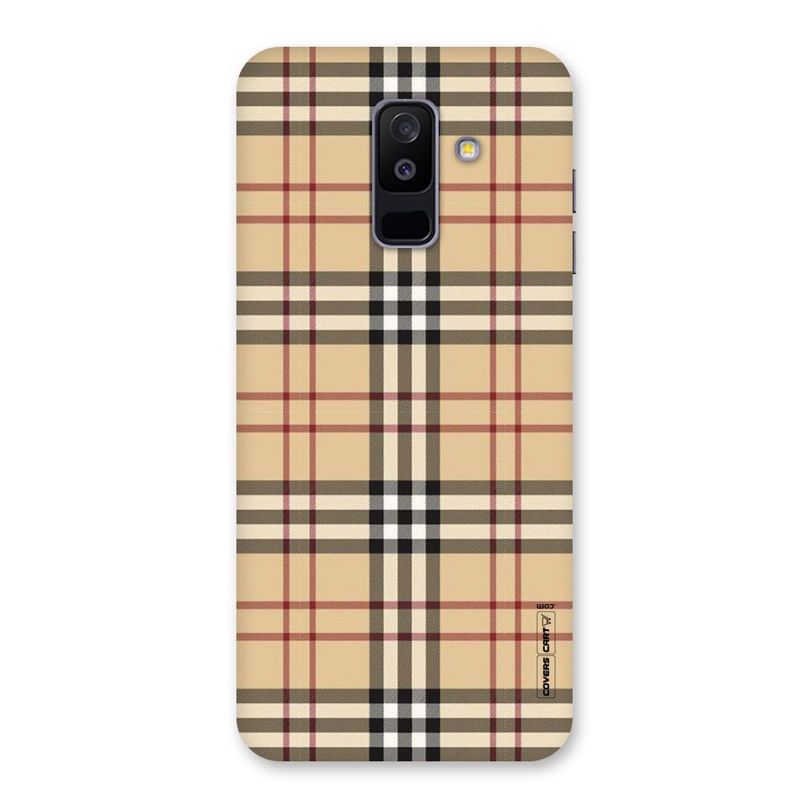 Beige Check Back Case for Galaxy A6 Plus
