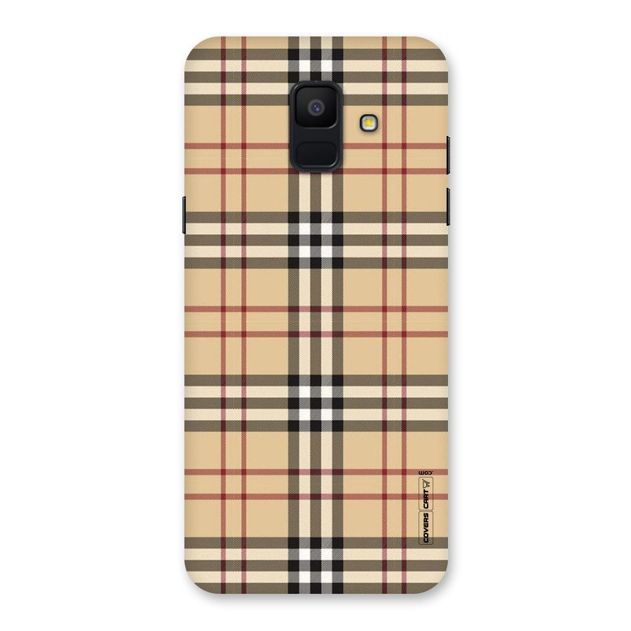 Beige Check Back Case for Galaxy A6 (2018)