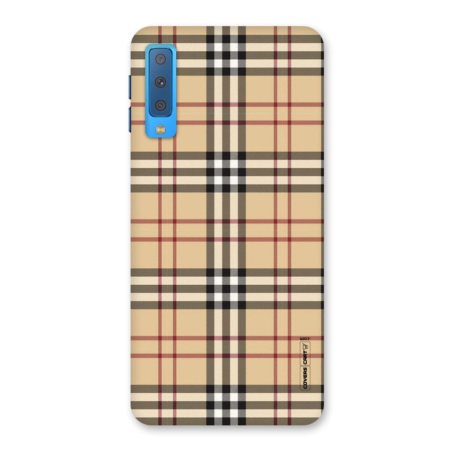 Beige Check Back Case for Galaxy A7 (2018)