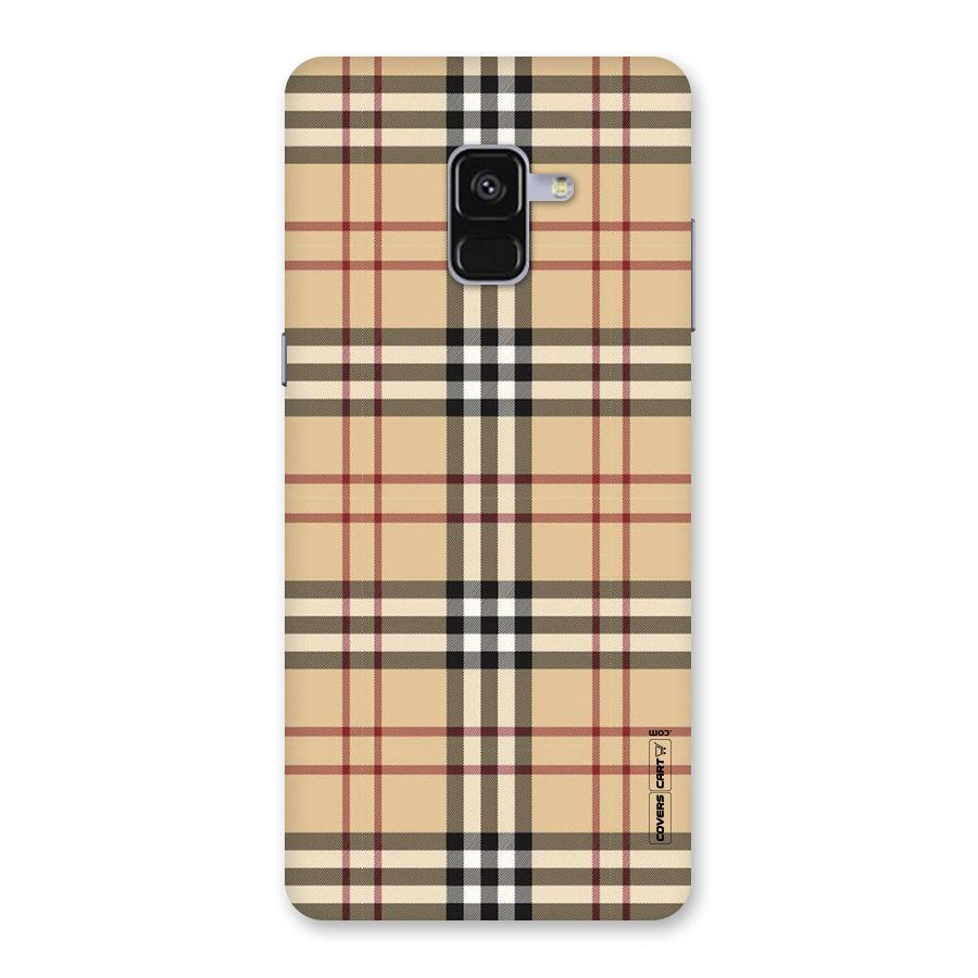 Beige Check Back Case for Galaxy A8 Plus