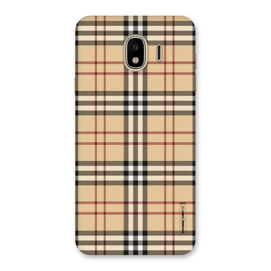 Beige Check Back Case for Galaxy J4