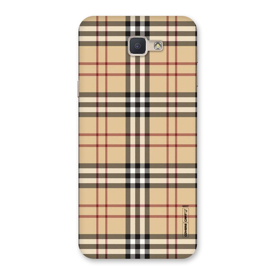 Beige Check Back Case for Galaxy J5 Prime