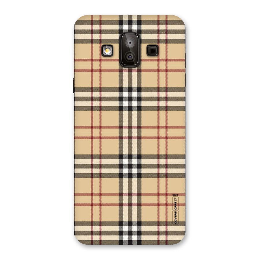 Beige Check Back Case for Galaxy J7 Duo