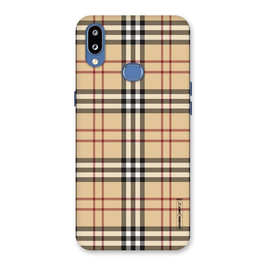Beige Check Back Case for Galaxy M01s