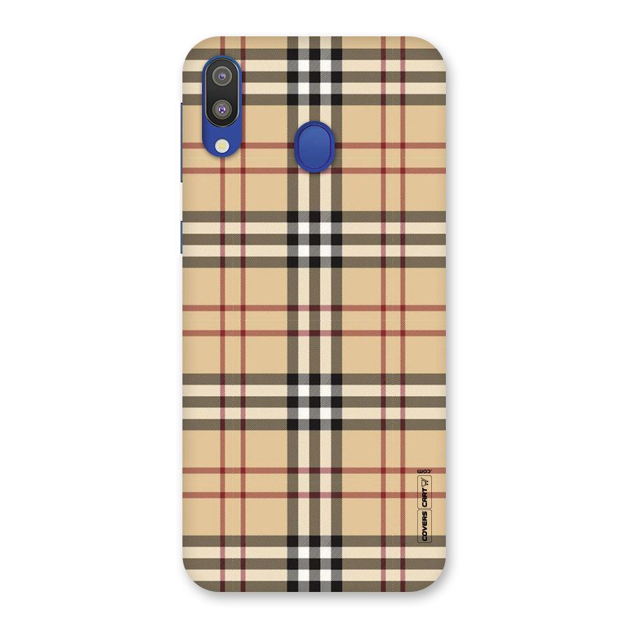 Beige Check Back Case for Galaxy M20