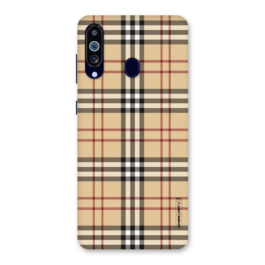 Beige Check Back Case for Galaxy M40