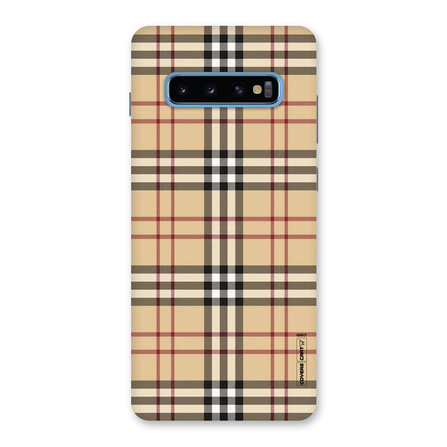 Beige Check Back Case for Galaxy S10 Plus