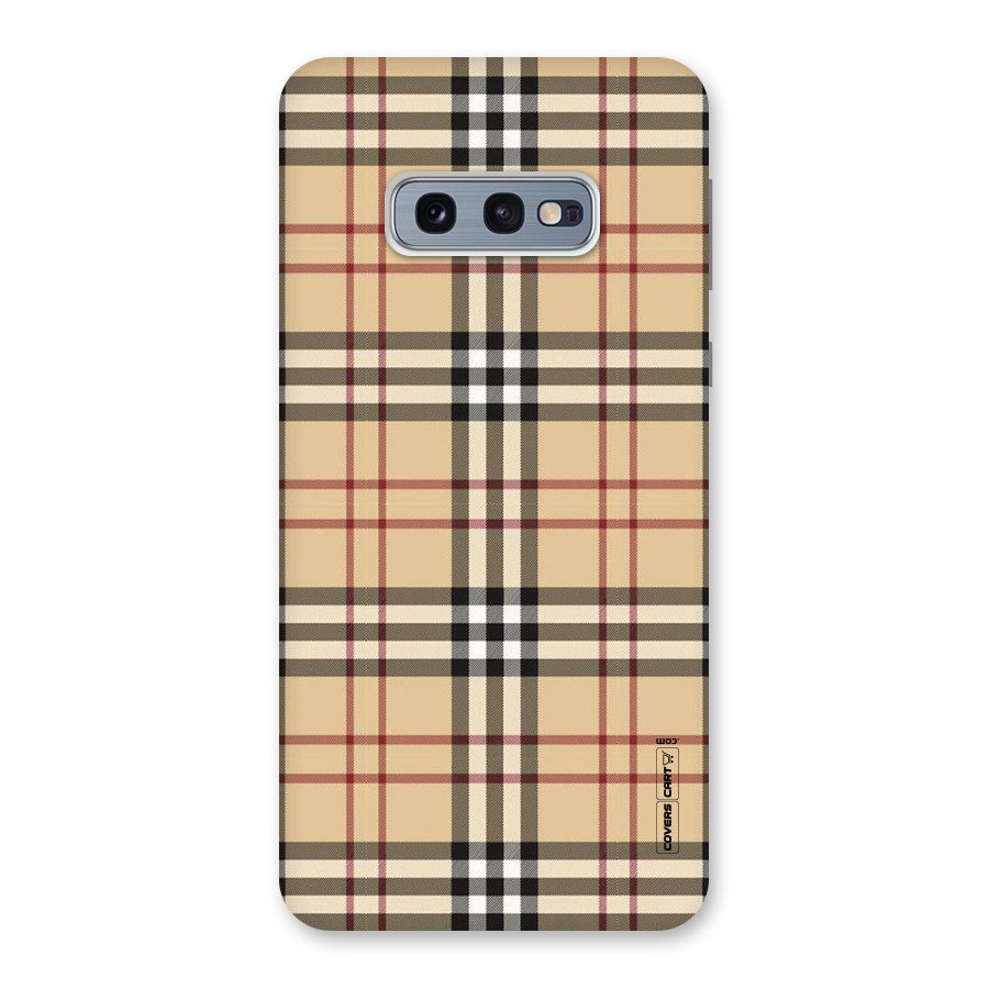 Beige Check Back Case for Galaxy S10e