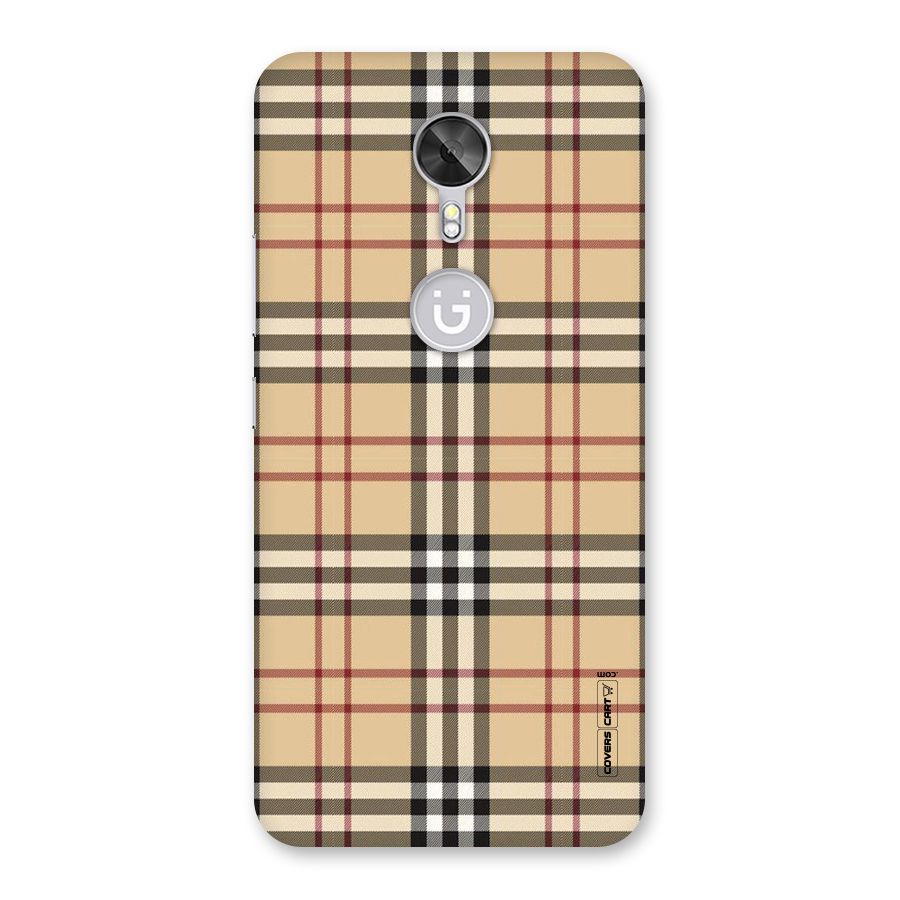 Beige Check Back Case for Gionee A1