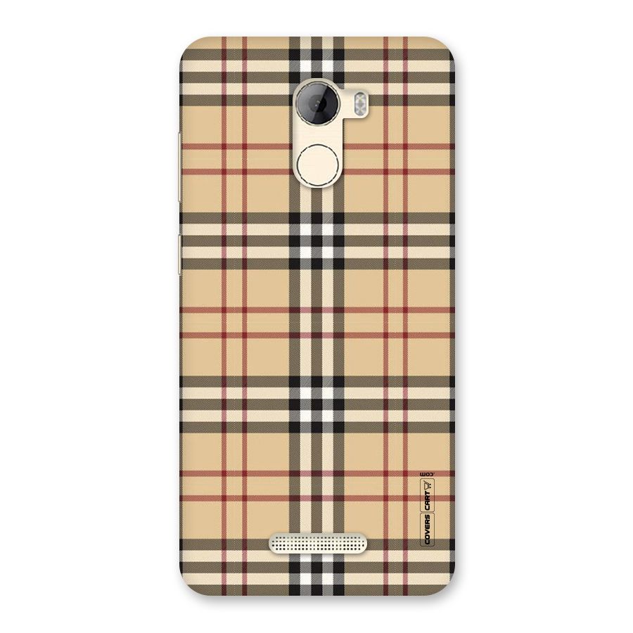 Beige Check Back Case for Gionee A1 LIte