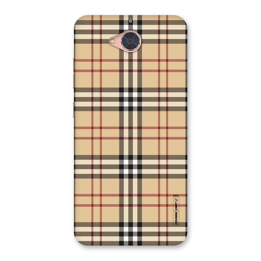 Beige Check Back Case for Gionee S6 Pro