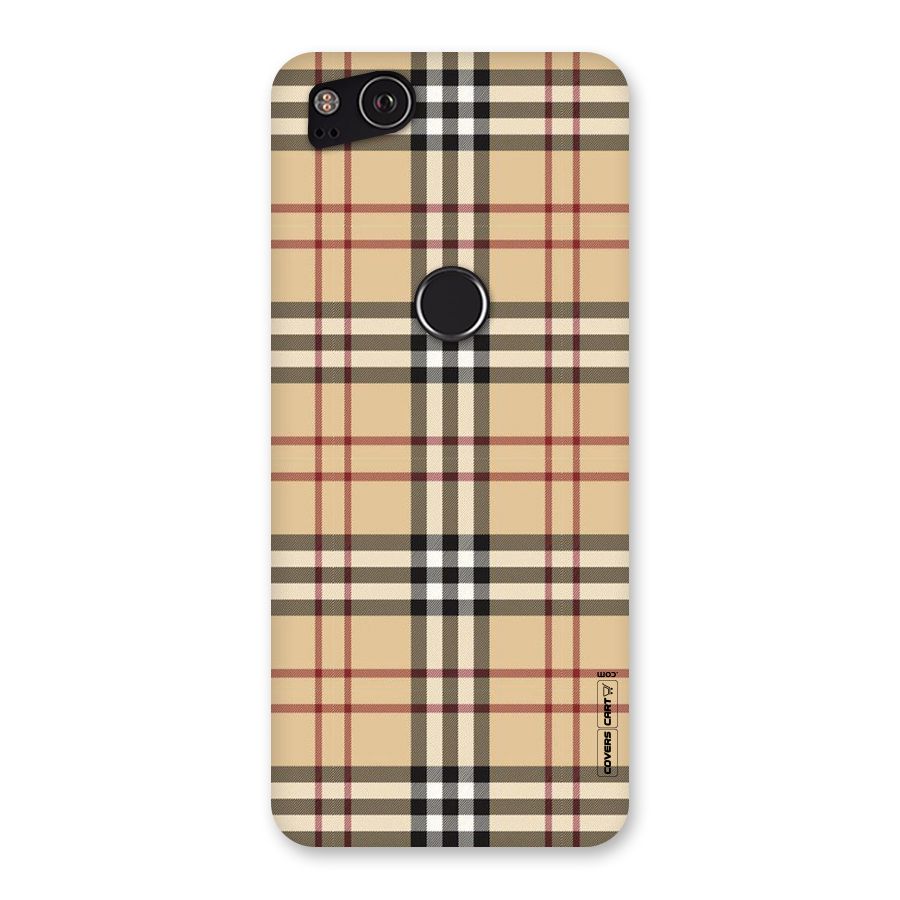Beige Check Back Case for Google Pixel 2