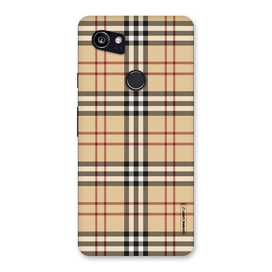 Beige Check Back Case for Google Pixel 2 XL