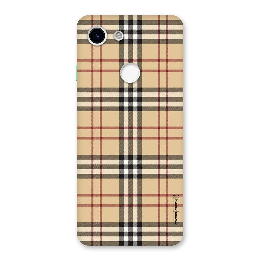Beige Check Back Case for Google Pixel 3