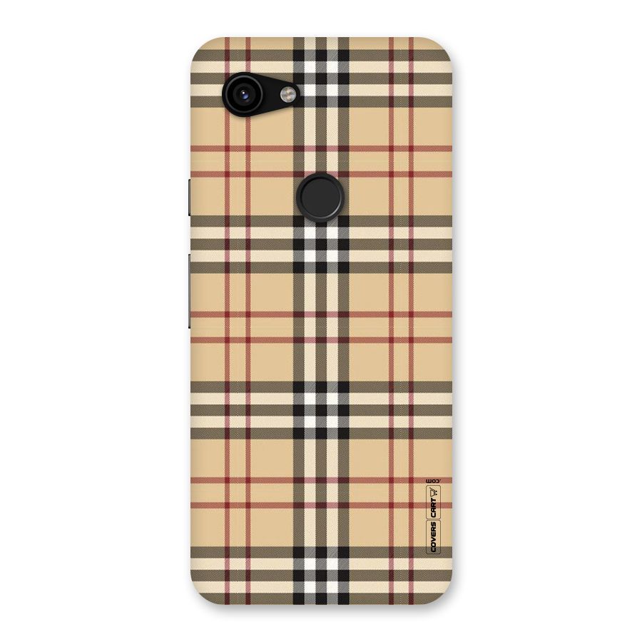 Beige Check Back Case for Google Pixel 3a