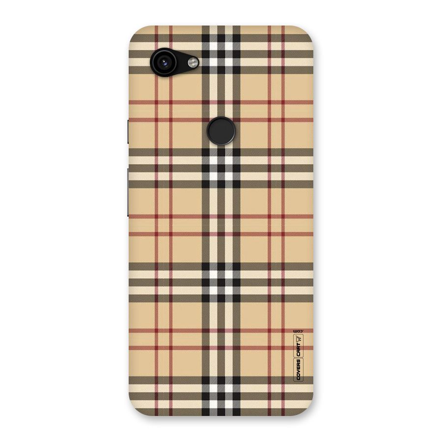 Beige Check Back Case for Google Pixel 3a XL