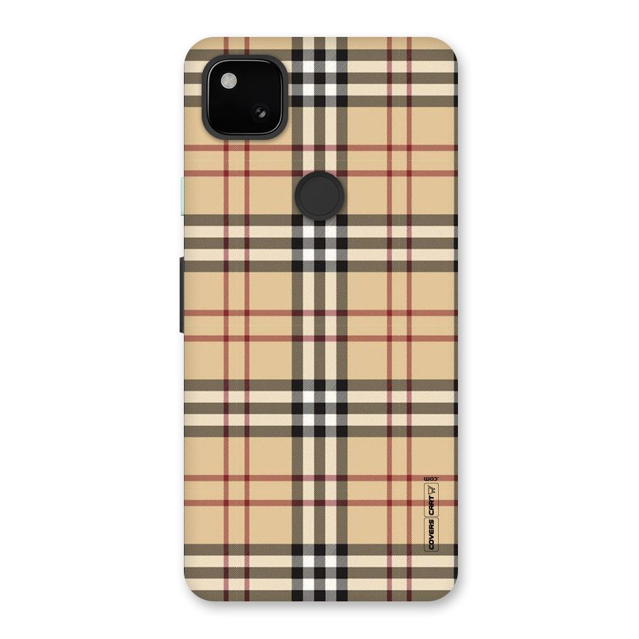 Beige Check Back Case for Google Pixel 4a