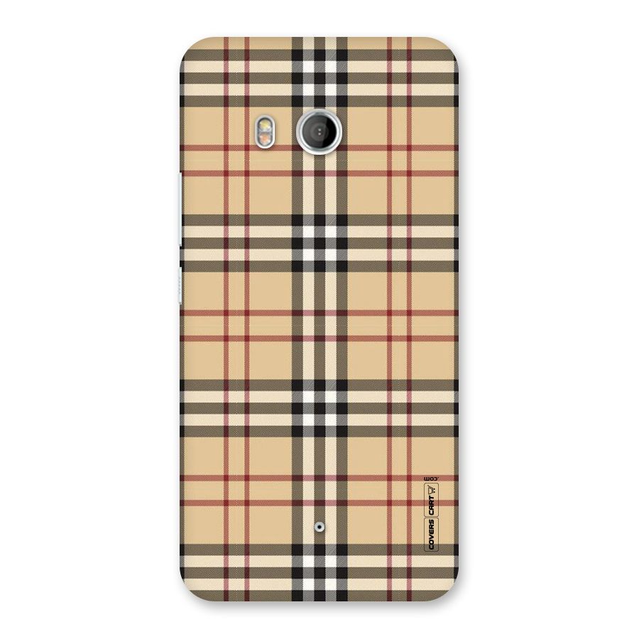 Beige Check Back Case for HTC U11