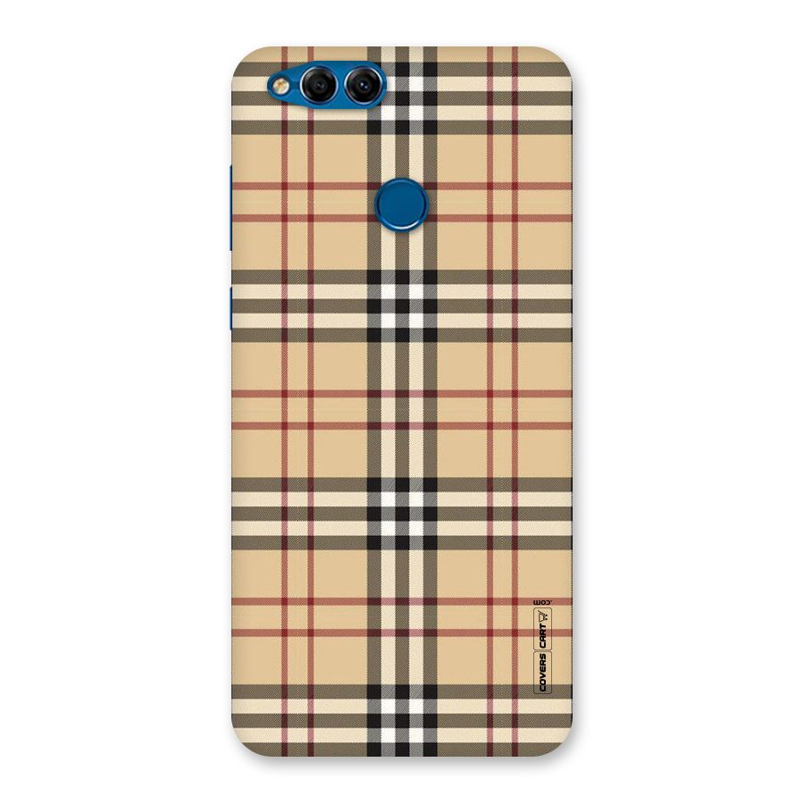 Beige Check Back Case for Honor 7X