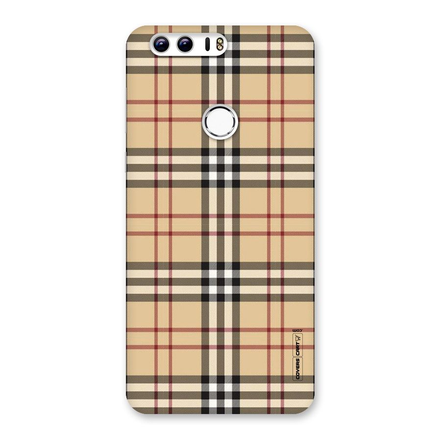 Beige Check Back Case for Honor 8